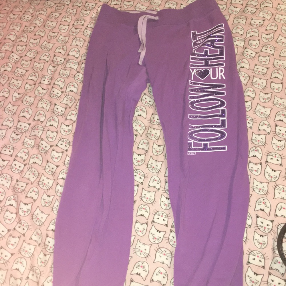 Purple sweatpants from justice